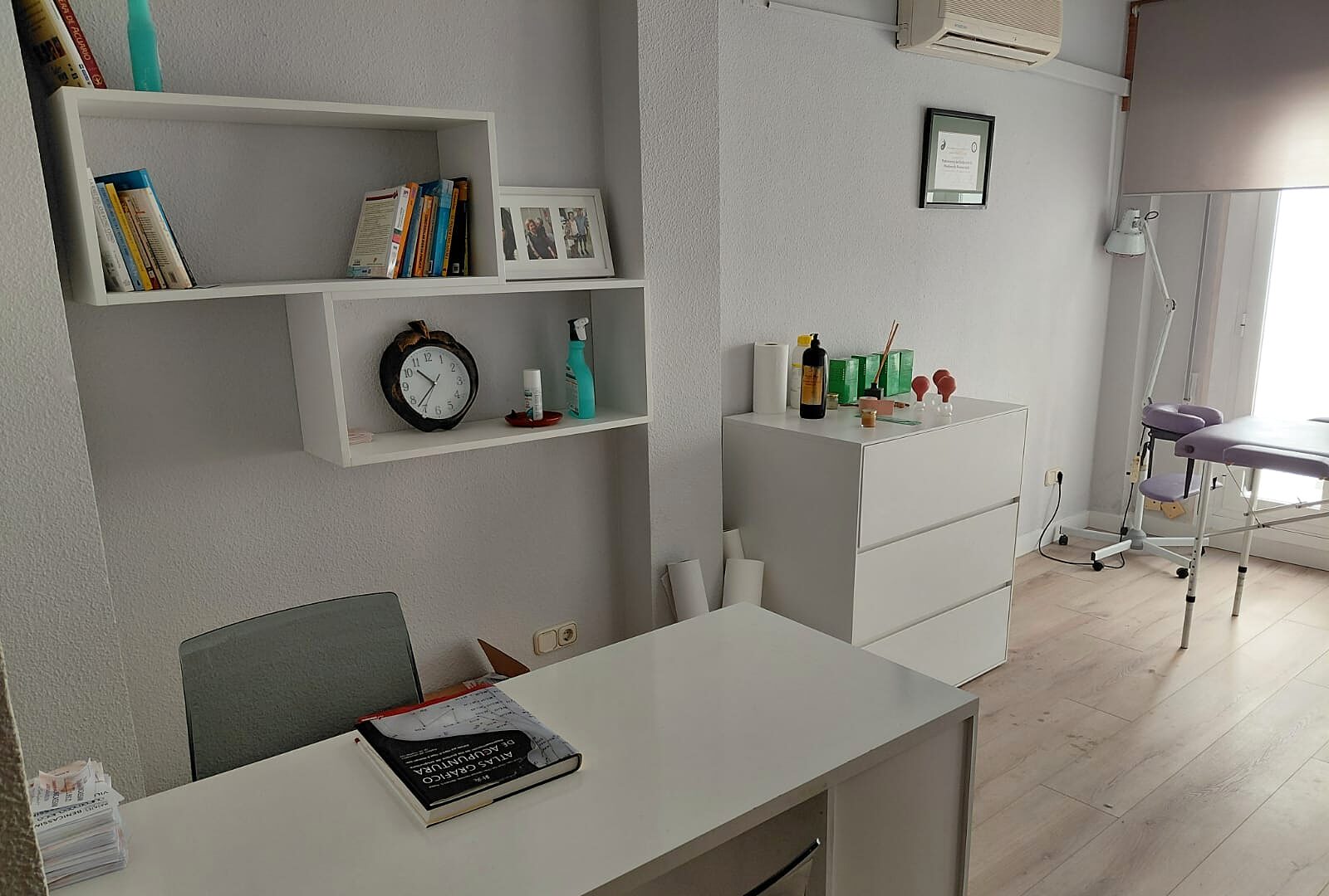 Recepción de la consulta de quiromasaje en Castellón de la Plana